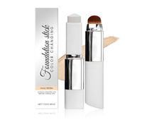 Chartming Colour Changing Foundation Stick - White Korean Cream with Brush Head, Full To Medium Coverage Base Makeup for All Skin Types, Coverage (Ivory white)