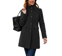 CHARTOU Women Casual Boucle Wool Jacket Single Breast Fuzzy Fleece Winter Trench Pea Coat