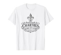 Chartres Eure-Et-Loir France Ornate Fleur-De-Lis Black Print Value Graphic T-Shirt