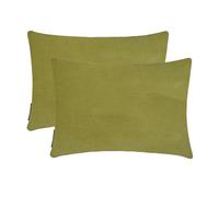 Chartreuse Green Decorative Lumbar Cushion Covers 30x40 cm | Pack of 2 Modern Velvet Oblong Pillow Cover | Plain Solid Pillowcases for Bed, Couch & Sofa, Modern Home Décor - Chartreuse Velvet Dream