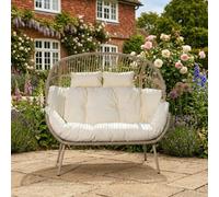 Chartwell - 2 Seat Standing Egg Chair In Cream On Natural