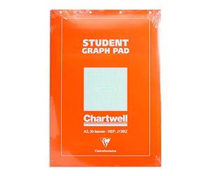 Chartwell A3 30 Sheet 70gsm Paper Graph Pad (1mm, 5mm and 10mm Square Ruled) J13B