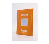 Chartwell Student A4 Graph Pad 70gsm 50 Sheets White/Blue Pack of 10 (J14BZ)