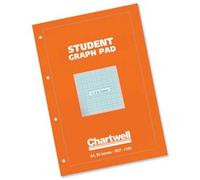 Chartwell Student Graph Pad 70gsm 1mm 5mm 10mm Grid 50 Sheets A4 Orange Cover Ref J14BZ [Pack 10]