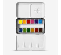 Charvin : Extra-Fine Artist Watercolour Paint : Half Pan : Classic Marine Blue Tin : 12 Colours