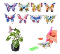 CharySim Diamond Art Butterfly Arts and Crafts for Kids 6 7 8 9 10 Year Old Birthday Gifts Diamond Art Adults Garden Stakes Kit Crafts Creative Activities for 11 12 13 14 15 Year Old Girls Presents