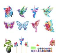 CharySim Diamond Art Butterfly Arts and Crafts for Kids 6 7 8 9 10 Year Old Birthday Gifts Diamond Art Adults Garden Stakes Kit Crafts Creative Activities for 11 12 13 14 15 Year Old Girls Presents
