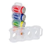 ChasBete Portable Soda Can Organizer for Refrigerator Shelf, Beer Can Holder, Fridge Storage Sliding Rack, Clear Plastic 2 Pack