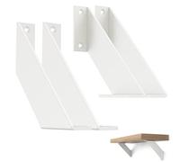 ChasBete Shelf Brackets White, 20cm Shelf Bracket Heavy Duty, Sturdy Metal Shelf Support for Wall, 4 Pieces
