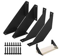 ChasBete Wall Shelf Brackets Black, Heavy Duty Shelf Bracket, Iron Brackets for Shelves - 20cm 4Pcs