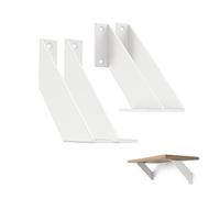 ChasBete White Shelf Brackets 10cm, Metal Shelf Brackets, Shelf Bracket 90 Degree Wall Shelf Supports, 4 Pieces