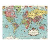 Chase 1931 Pictorial Mercator Map World Animals Art Print Canvas Premium Wall Decor Poster Mural