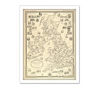 Chase 1935 Pictorial Map British Isles Buildings Large Framed Art Print Poster Wall Decor 18x24 in