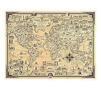 Chase 1939 Pictorial Map Chart Wonders World Unframed Wall Art Print Poster Home Decor Premium