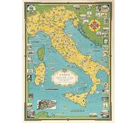 Chase 1944 Pictorial Map Italy Vatican City Unframed Wall Art Print Poster Home Decor Premium
