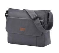 Chase Chic Canvas Messenger Bag, Large Laptop Crossbody Sholder Satchel School Work College Tote Bag for Men Women, Grey