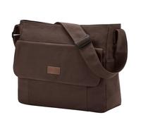 Chase Chic Canvas Messenger Bag, Large Laptop Crossbody Sholder Satchel School Work College Tote Bag for Men Women, Coffee