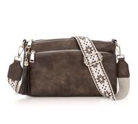 Chase Chic Crossbody Purse for Women, Trendy Vegan Leather Cross Body Bag Lady Small Handbag with Guitar Strap,Coffee
