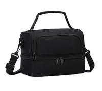 Chase Chic Lunch Bag for Men, Insulated Reusable Large Dual Lunch Bag Box Container Cooler Bag for Work Black
