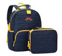 Chase Chic Toddler Backpack for Boys, Puffer Cute Lightweight Preschool Backpack with Lunch Box Set for Daycare Travel Kids Age 3-6,Blue Car