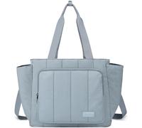 Chase Chic Tote Bag for Women, Lightweight Quilted Gym Bag, Puffer Shoulder Handbag for Work Sports College Travel, Light Blue