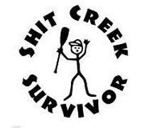 Chase Grace Studio Creek Survivor River Camping Paddle Vinyl Decal Sticker|BLACK|Cars Trucks SUV Laptops Canoe Kayak Wall Art|5" X 5"|CGS220