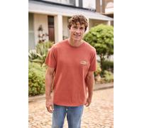'Chase' Graphic Cotton T-Shirt Casual Short Sleeve Lightweight Top Animal Burnt Orange XS