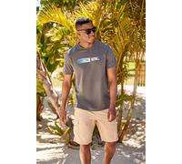 'Chase' Graphic Cotton T-Shirt Casual Short Sleeve Lightweight Top Animal Charcoal XS