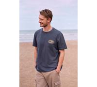 'Chase' Graphic Cotton T-Shirt Casual Short Sleeve Lightweight Top Animal Dark Blue XS