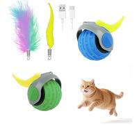 Chase Master Pro Electric Cat Toy, 2 Pieces, Low Noise Cat Ball, Electric, USB Rechargeable Cat Toy, Self-Employment Rolling Ball with Tail, Interactive Cat Toy