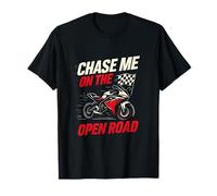 Chase Me On The Open Road Sport Bike Racing Graphic T-Shirt
