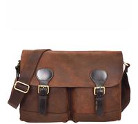 Chase Oily Brown Mens Real Leather Briefcase Messenger Bag House of Leather Brown Large