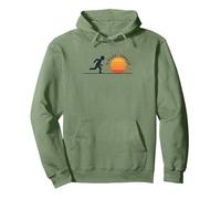 Chase Sunset: Inspiring Runner Motivation Pullover Hoodie, Adult Unisex, Sage Green, XXL