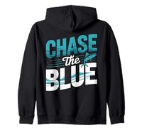Chase The Blue Marlin Deep Sea Angler Fishing Zip Hoodie