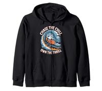 Chase the Chill Own the Thrill Halloween Zip Hoodie