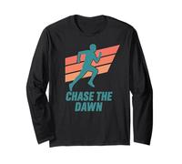 Chase The Dawn Runner Retro 70s 80s Long Sleeve T-Shirt