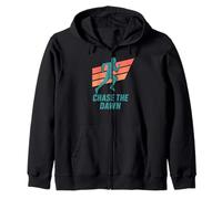 Chase the Dawn Runner Retro 70s 80s Zip Hoodie