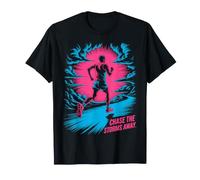 Chase The Storms Away Neon Runner Design T-Shirt