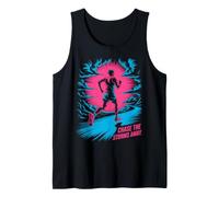 Chase The Storms Away Neon Runner Design Tank Top