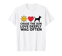 Chase The Sun Love Deeply Wag Often Dog Lover Value Graphic T-Shirt, Men, White, L
