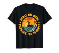 Chase The Wave Embrace The Journey Surfing Surfer Retro T-Shirt