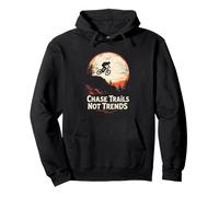 CHASE TRAILS NOT TRENDS Mountain Biker Silhouette Pullover Hoodie