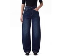 Chasehot Barrel Jeans for Women Petite 28 Inch Inseam High Waisted Stretchy Trendy Wide Leg Sweatpant Jeans Vintage Relaxed Fit Baggy Boyfriend Cute Ladies Denim Pants, Deep Rinse Indigo-Size 8