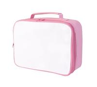 Chashaobo Customizable Blank Lunch Bag & Storage Tote Makeup Cosmetic Organizer- Removable Front Panel for Easy Heat Press, Perfect for DIY Personalized Gifts, Work, School (pink)