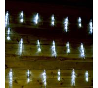 Chasing 24 Big Icicle Lights White LEDs Indoor Outdoor 6.9m Long Plus 10m Cable