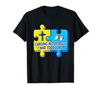 Chasing After Jesus and Toddlers Puzzle Piece T-Shirt