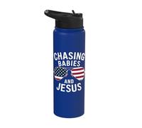 Chasing Babies and Jesus Religious Christian Stainless Steel Insulated Water Bottle
