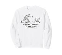 Chasing Chickens Is My Cardio Hen Lover Backyard Flock Gift Sweatshirt