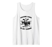 Chasing Cows is My Cardio - Fun Farming Tank Top