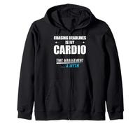 Chasing Deadlines Is My Cardio. Funny Time Management Design Zip Hoodie